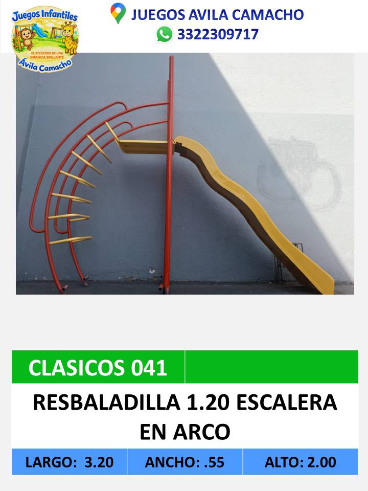 resbaladilla 1.20 escalera en arco